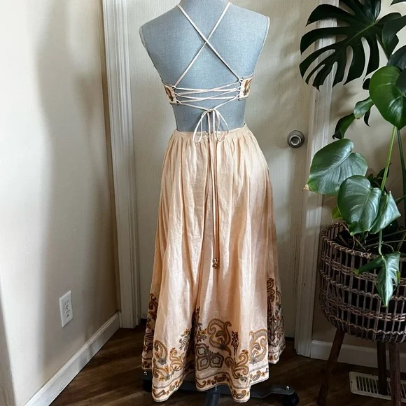 NWT Zimmermann Devi Embroidered Linen Midi Dress - Picture 12 of 16